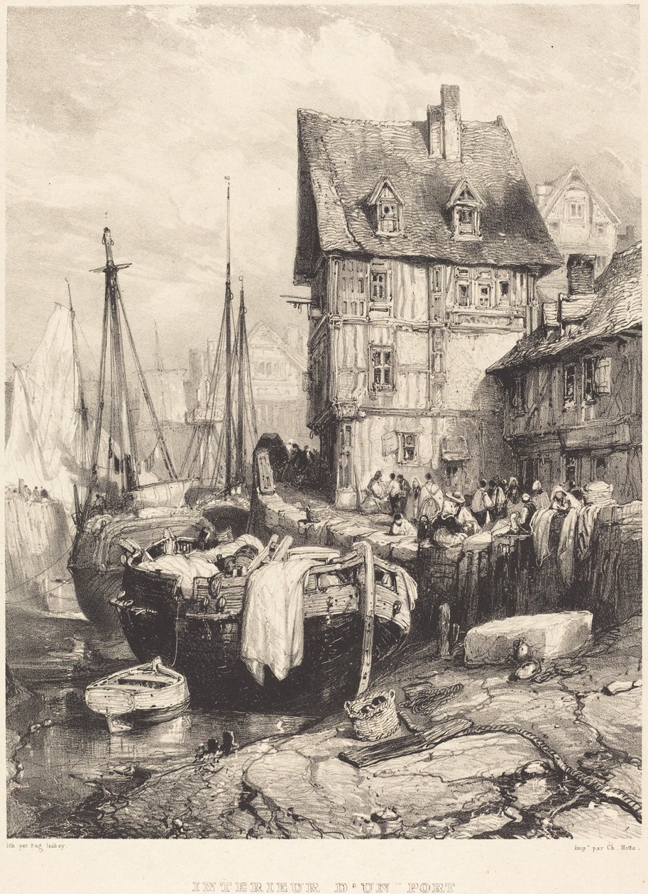 Interiør i en havn av Eugene Isabey