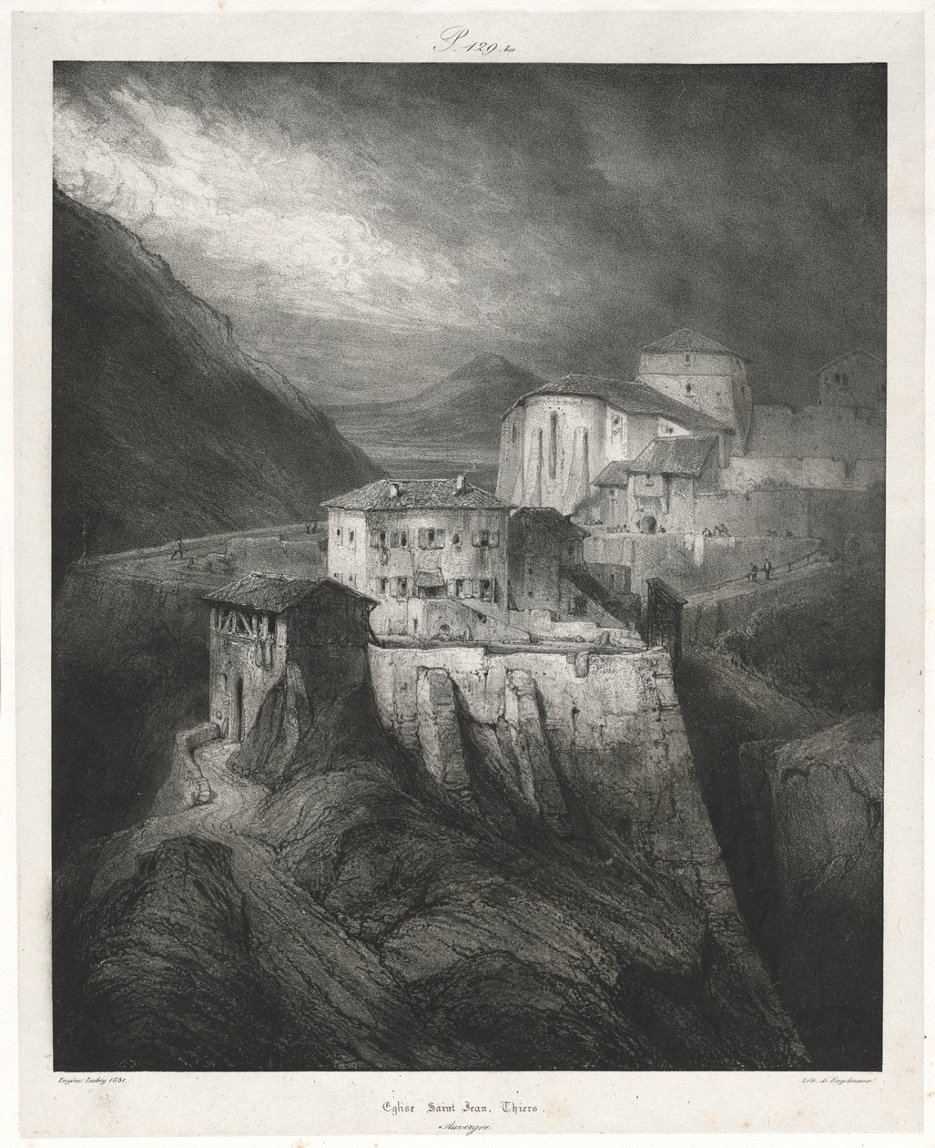 Pittoreske og romantiske reiser i det gamle Frankrike: Auvergne (bd. II): St. John Church, Thiers, Plate 129 av Eugene Isabey