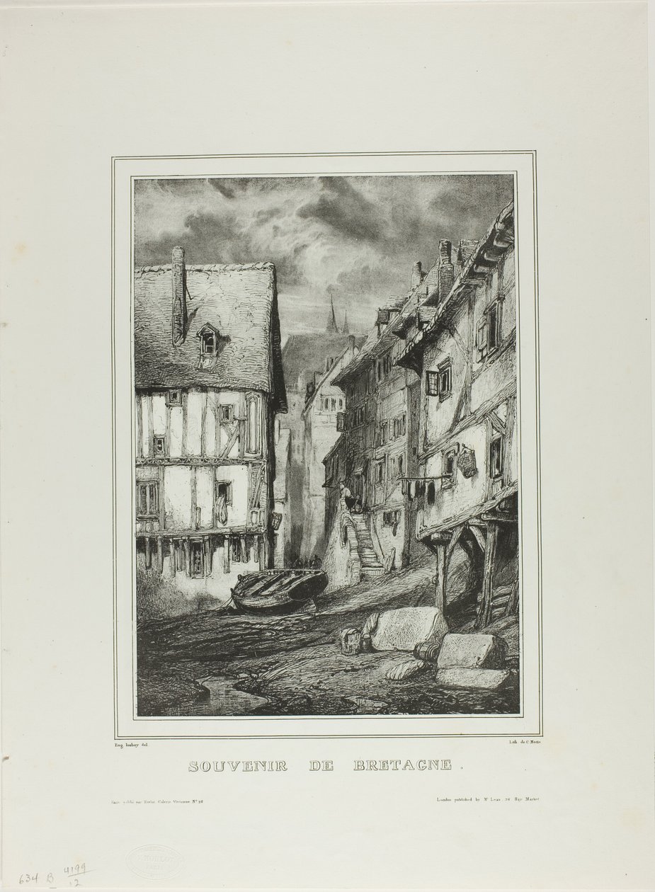 Plate fire, fra Souvenir of Brittany av Eugene Isabey