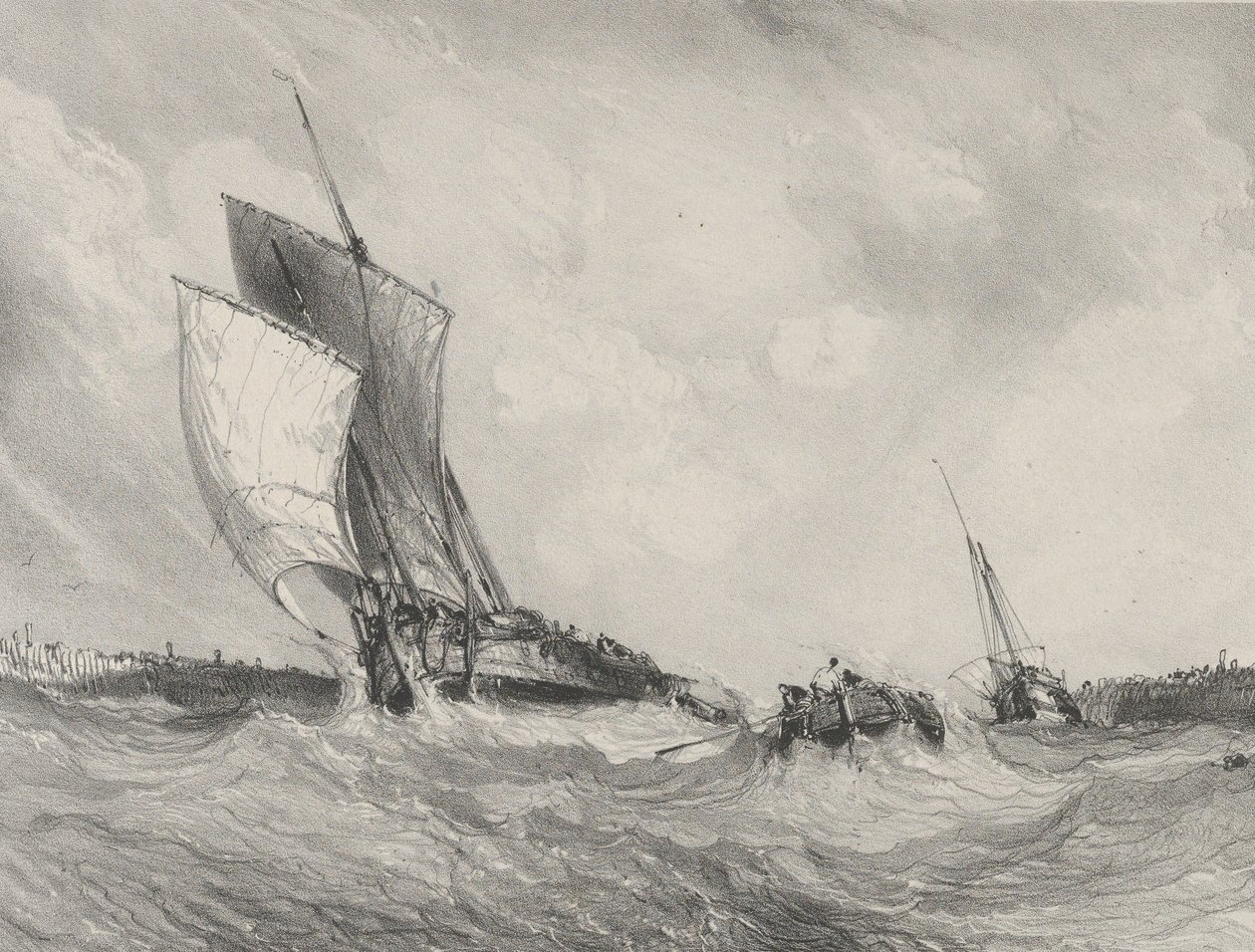 Tilbake til havnen, 1833. av Eugene Isabey