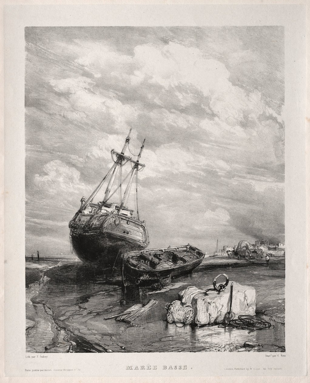 Six Marines: Low Tide, 1833. av Eugene Isabey