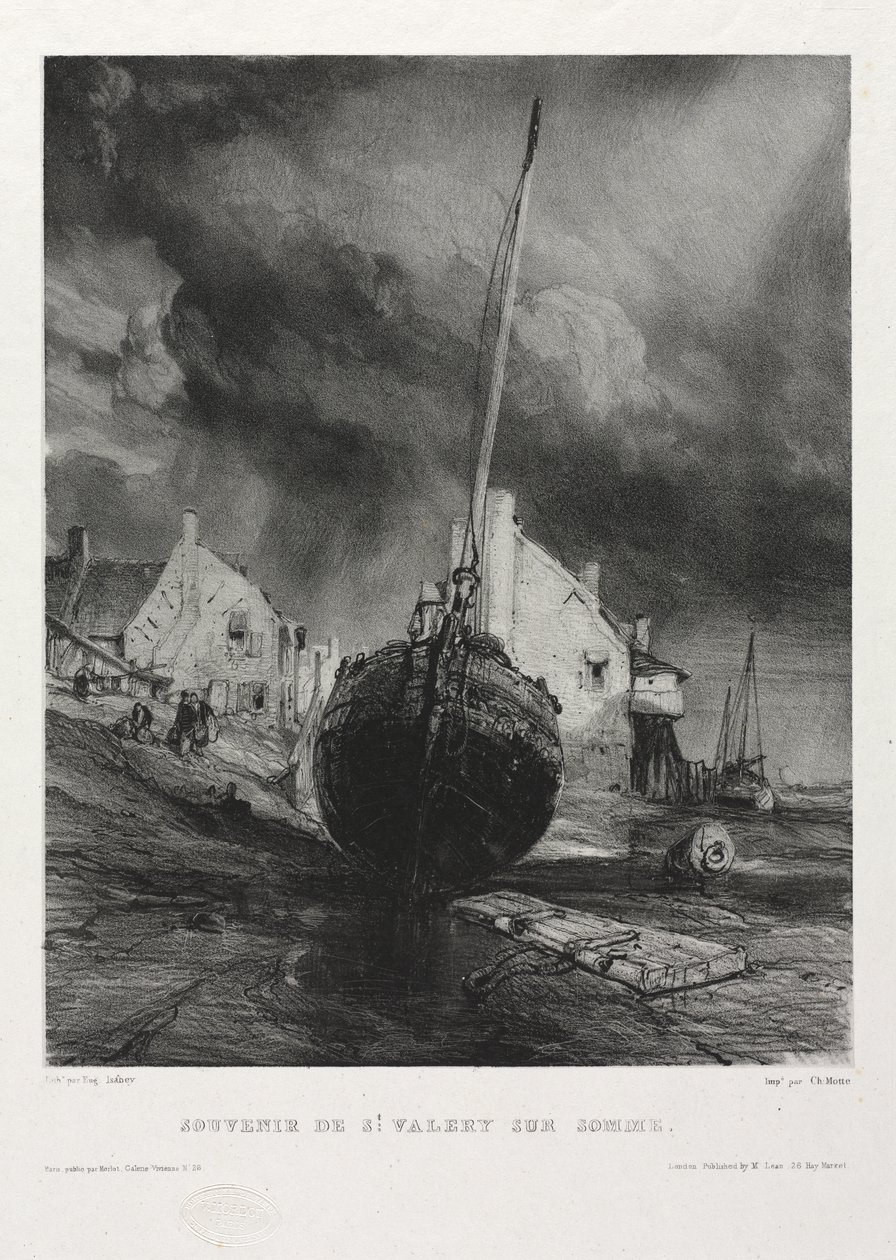 Seks marinesoldater: Souvenir Saint Valéry-sur-Somme av Eugene Isabey