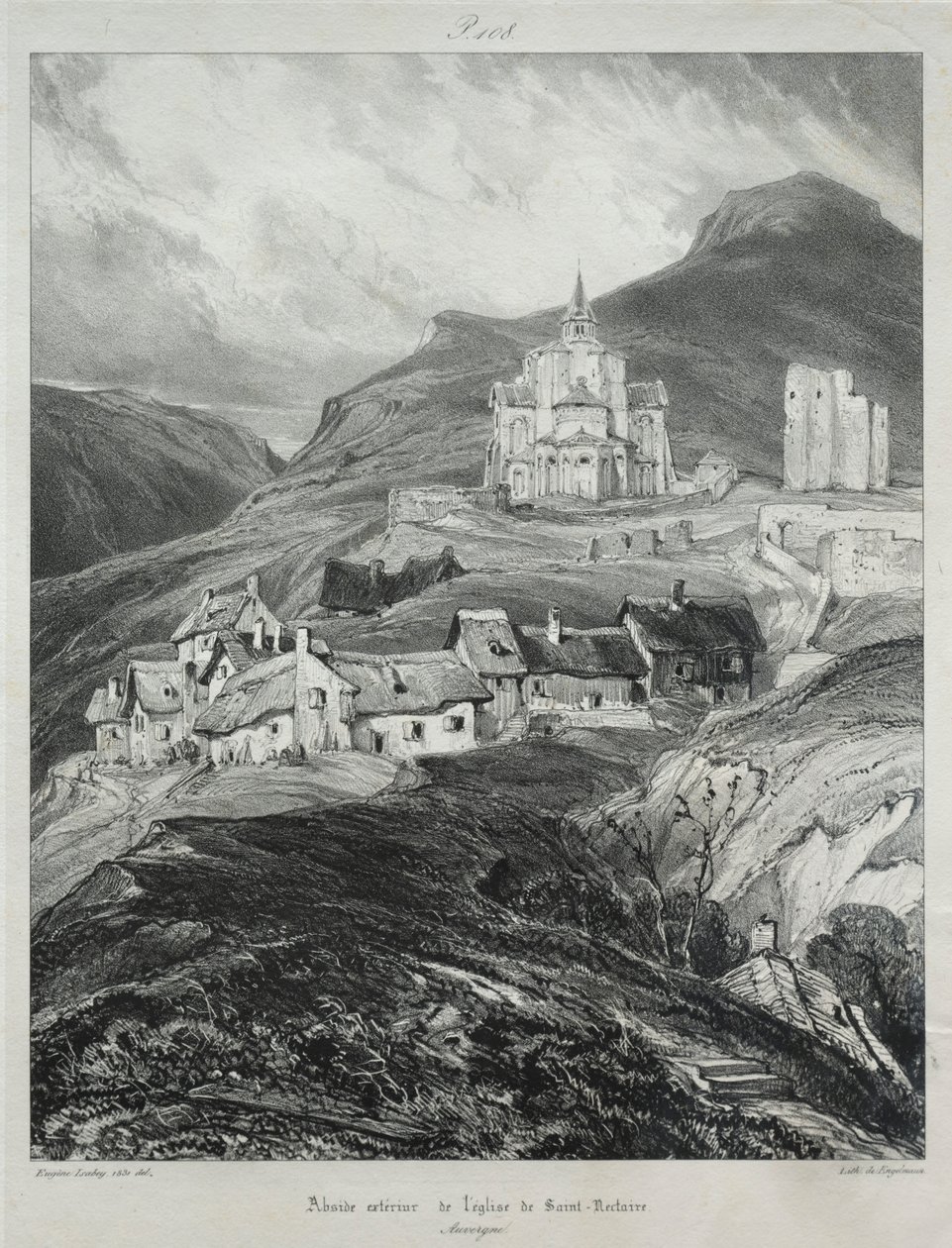 Pittoreske og romantiske reiser i det gamle Frankrike, Auvergne..., 1831. av Eugene Isabey