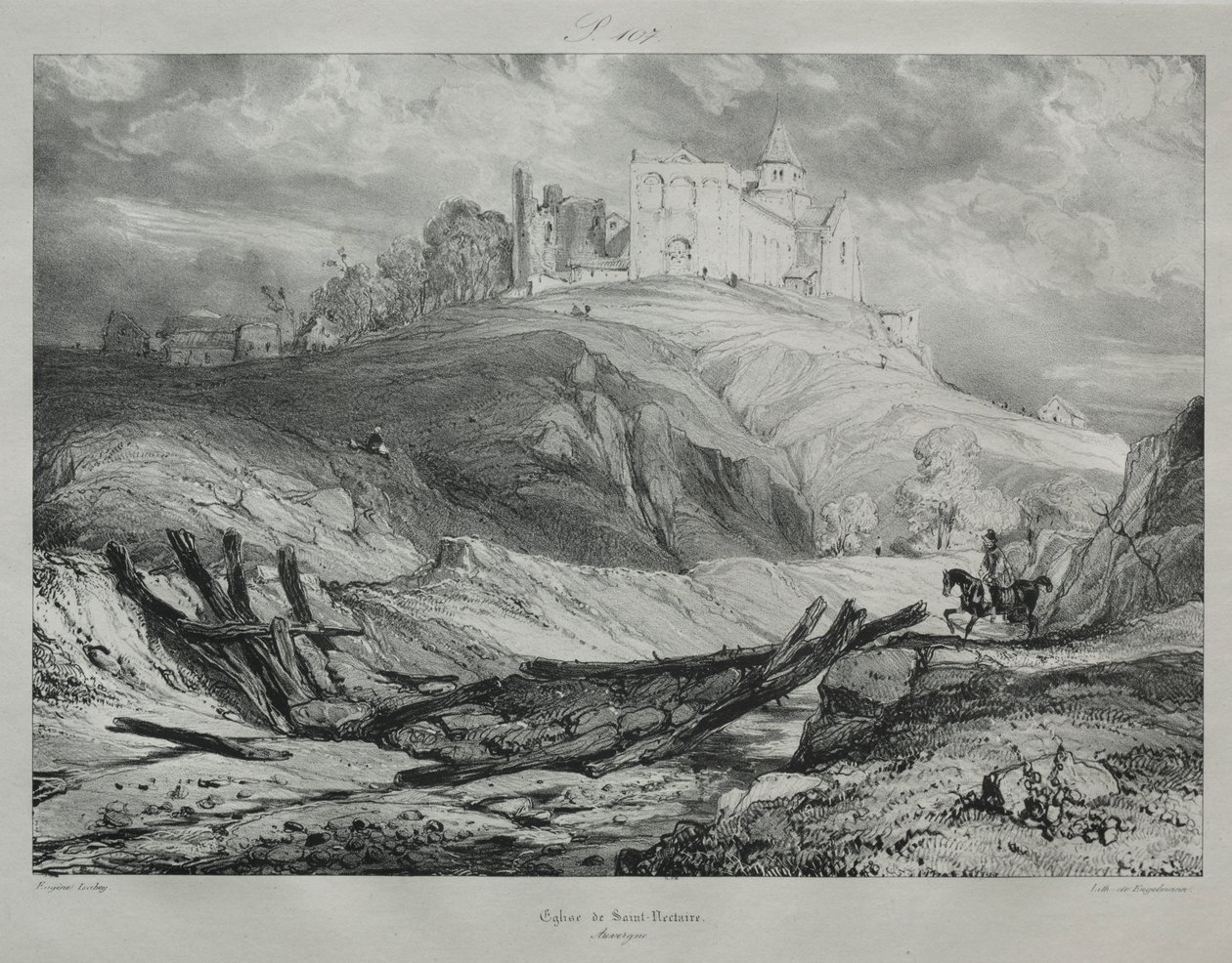 St. Nectaire-kirken. av Eugene Isabey