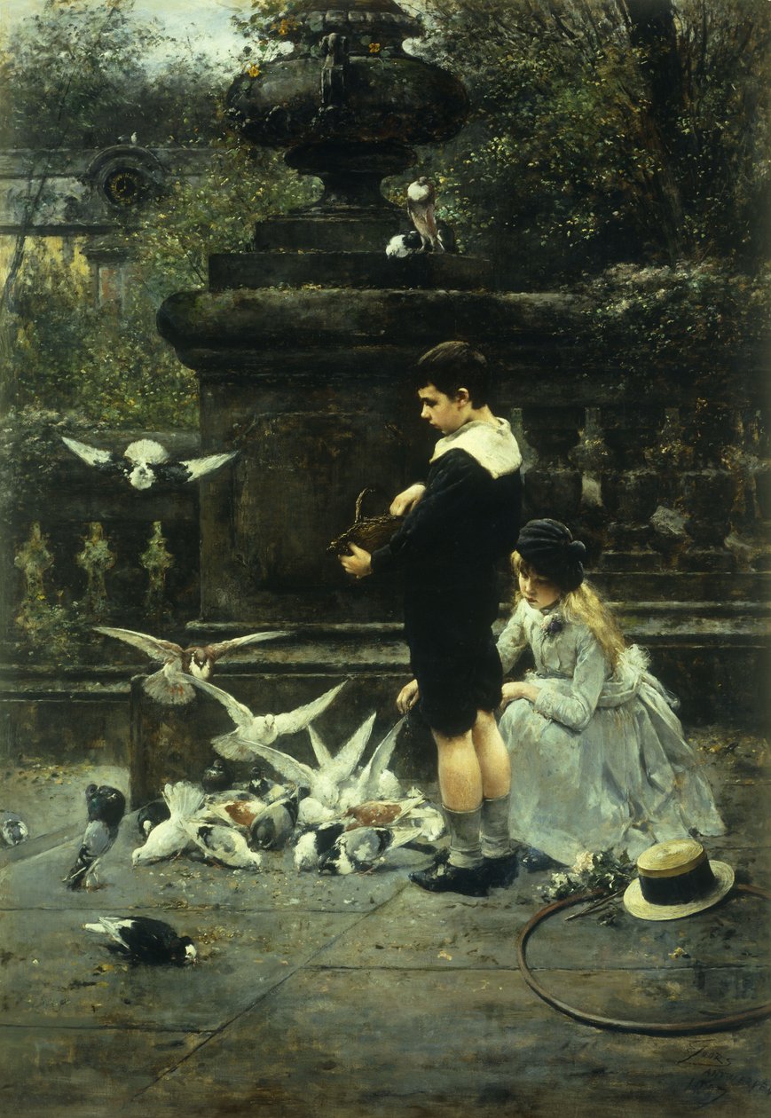 Mating av duene, 1887 av Eugene Joors