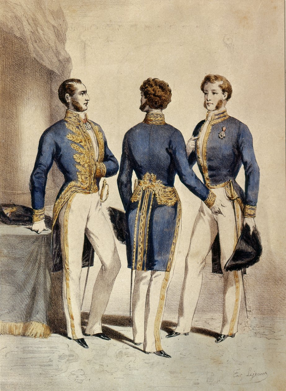 Statens råd, uniformer til visepresidenten, rådgiveren og forespørselsmesteren, 1853 av Eugene Joseph Lejeune