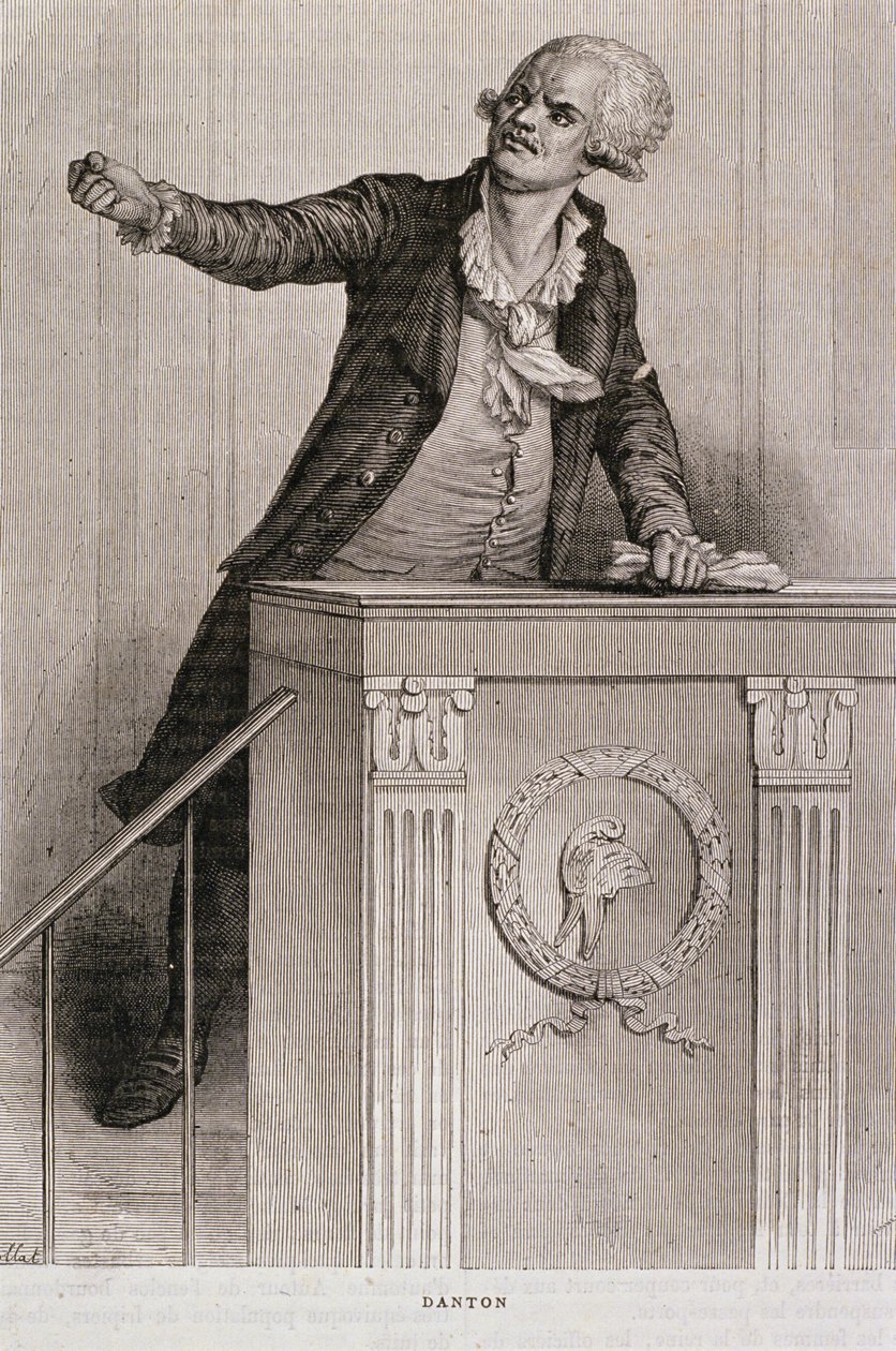 Portrett av Georges Jacques Danton (1759-94) (gravering) av Eugene Joseph Viollat