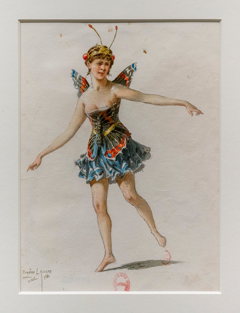 Korrigane. Ballett av Charles-Marie Widor, kostymemodell. 1880, penn, akvarell og gouache på papir. av Eugene Lacoste