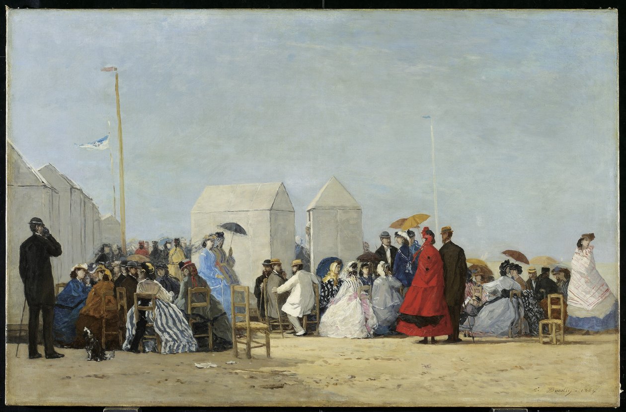 Strand nær Trouville, 1864 av Eugene Louis Boudin