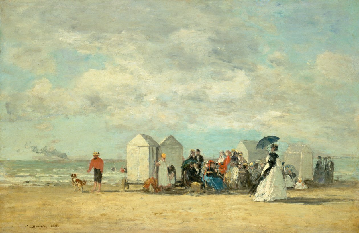Strandscene av Eugene Louis Boudin
