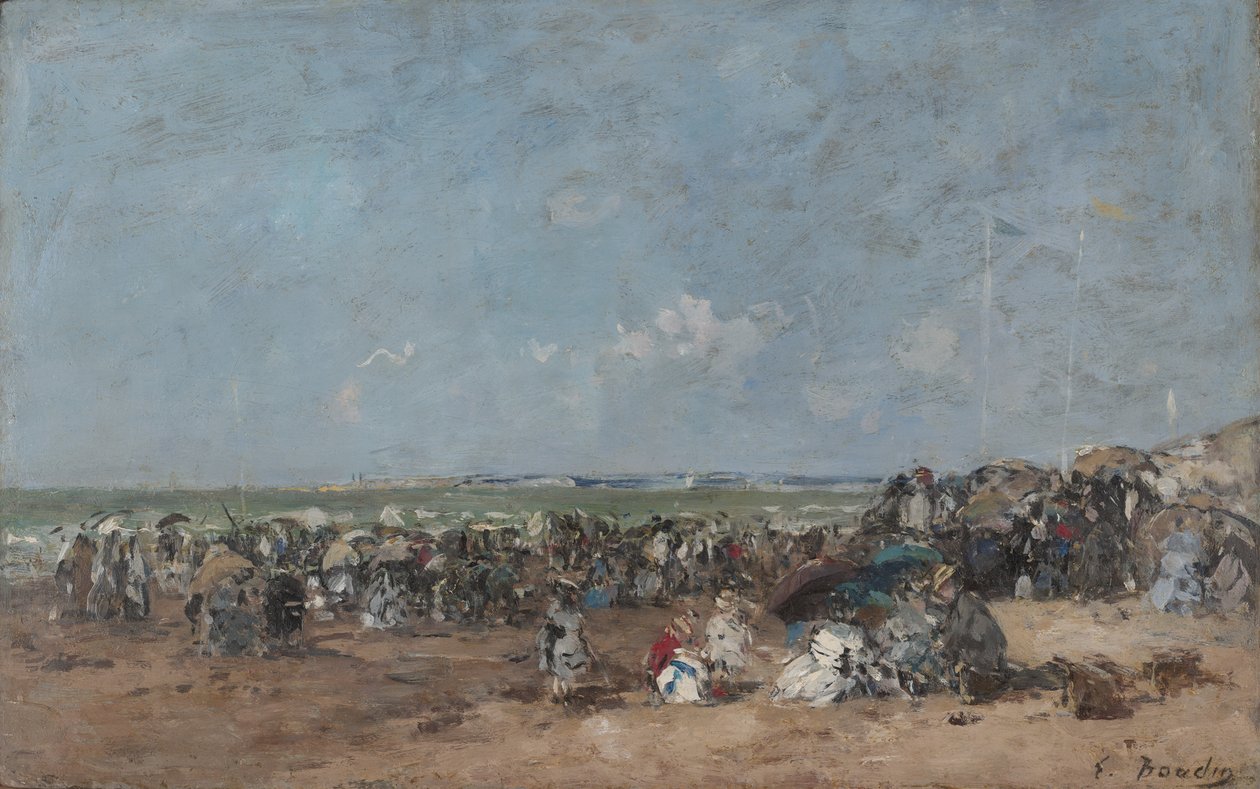 Strandscene i Trouville, ca. 1870-74 av Eugene Louis Boudin