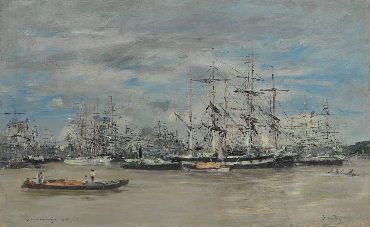 Bordeaux, havnen, 1874 av Eugene Louis Boudin