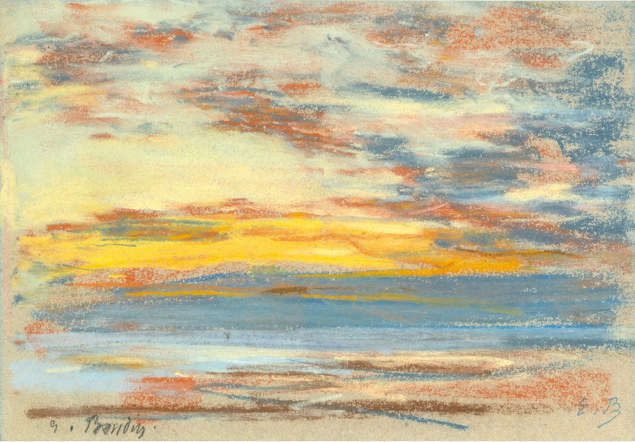 Kystlinje og himmel, ca. 1890. av Eugene Louis Boudin