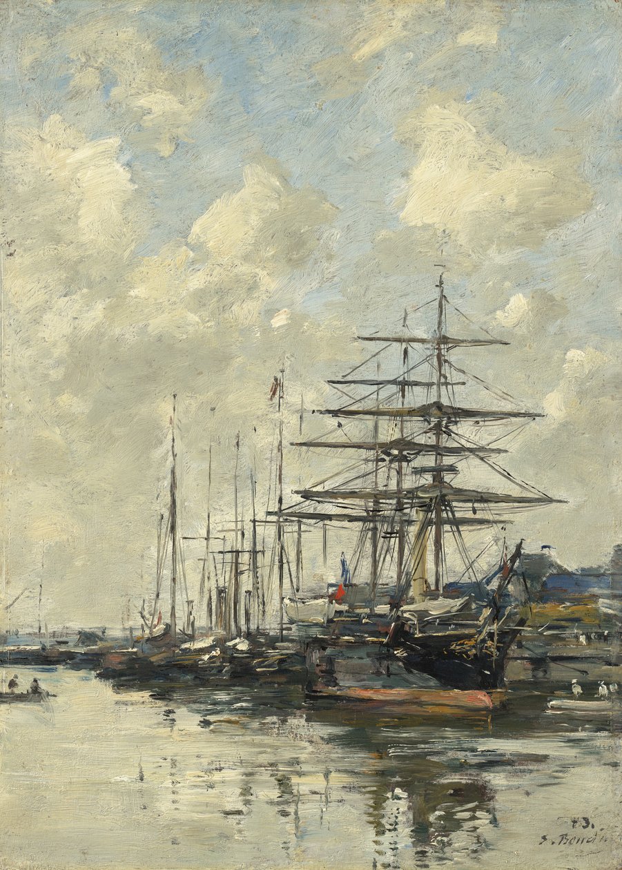 Deauville, båtbassenget, 1887 av Eugene Louis Boudin