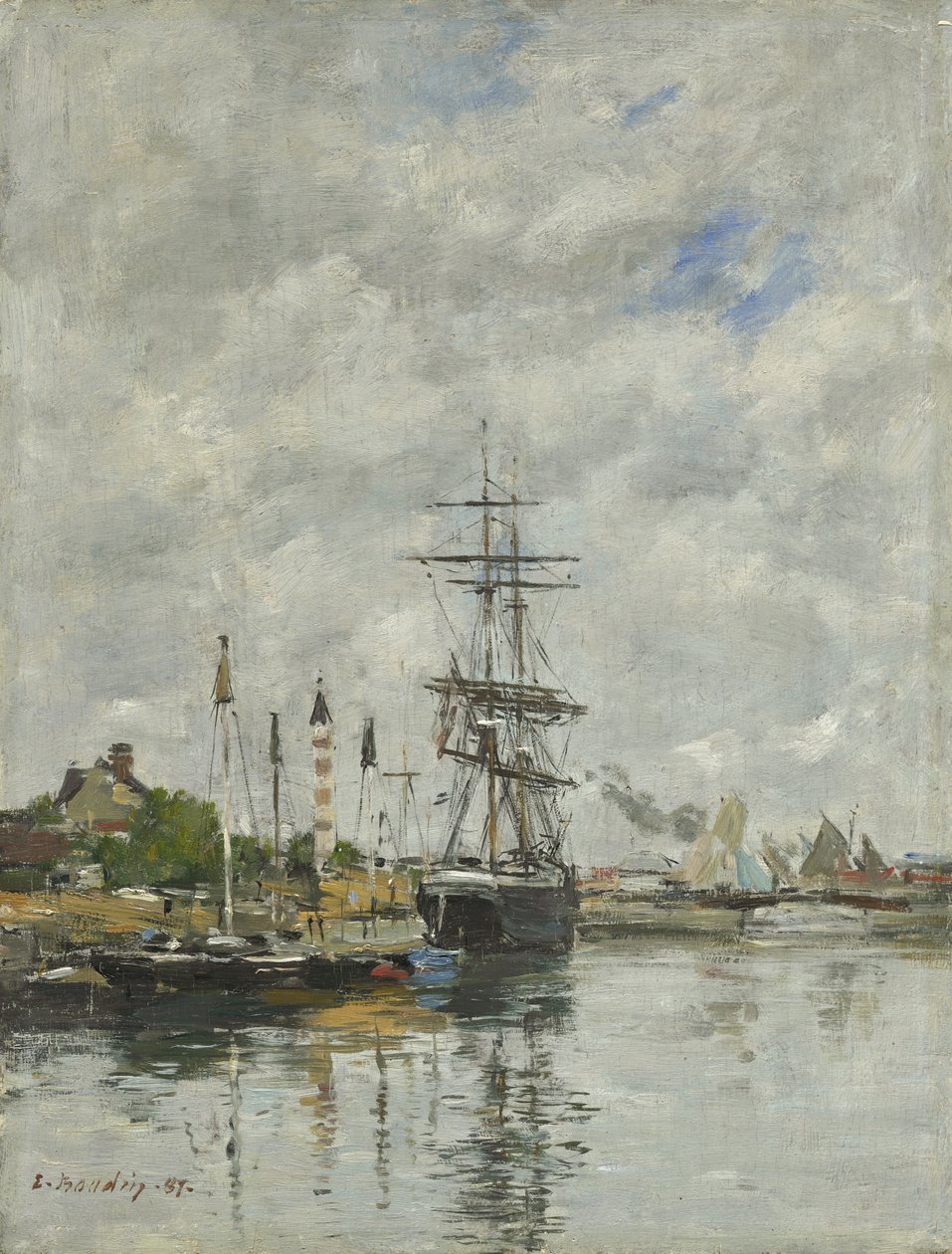 Deauville, båtbassenget, 1887 av Eugene Louis Boudin