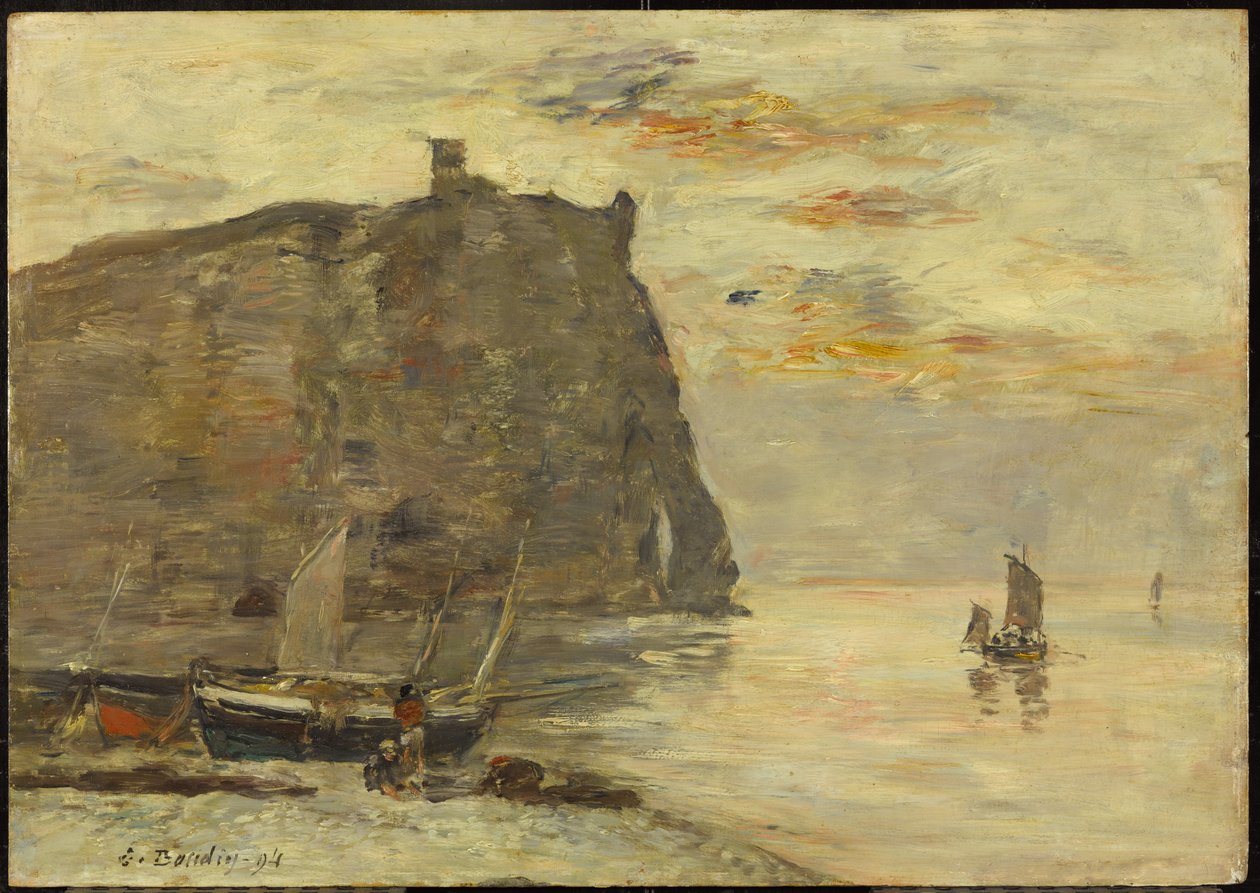 Klipper ved Etrétat, 1894 av Eugene Louis Boudin