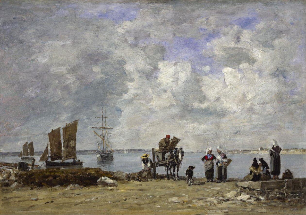 Fiskerkoner ved sjøen av Eugene Louis Boudin