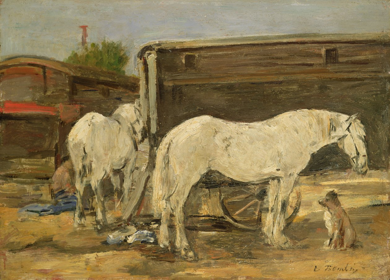 Gypsy Horses, ca. 1885-90 av Eugene Louis Boudin