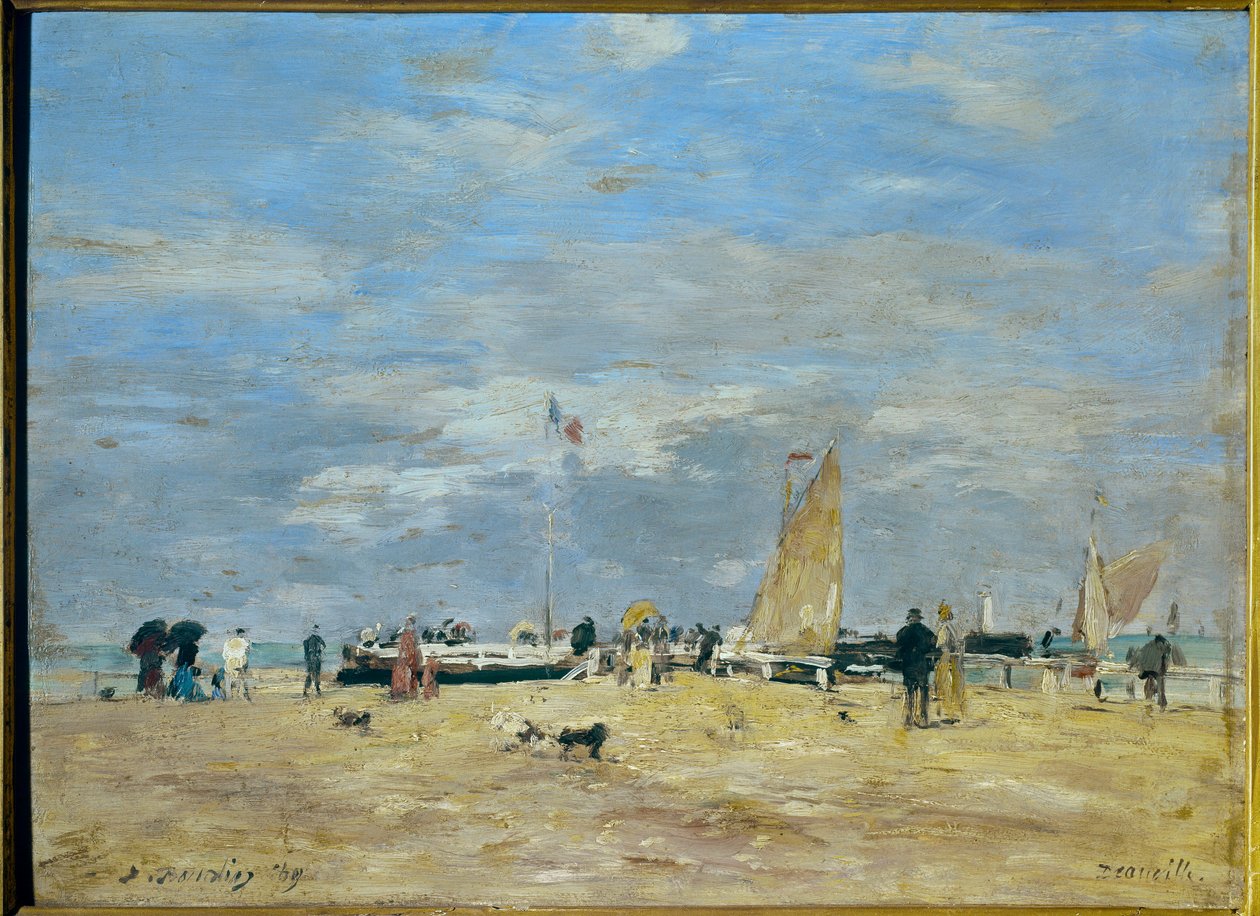 The jetty of Deauville”” - Maleri av Eugene Louis Boudin (1824-1898) 19. Høyde: 0,235 m - Bredde: 0,325 m Paris, Musée d