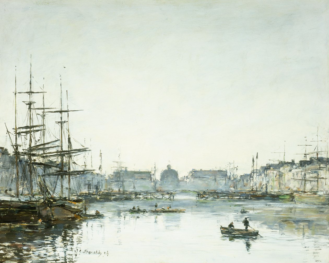 Le Havre, handelsbassenget, 1894 av Eugene Louis Boudin