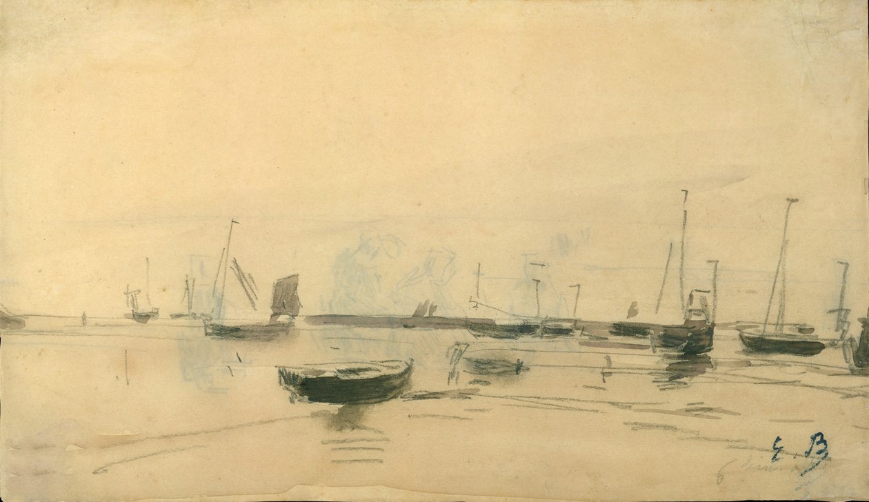 Marine Scene recto, 1870-85. av Eugene Louis Boudin