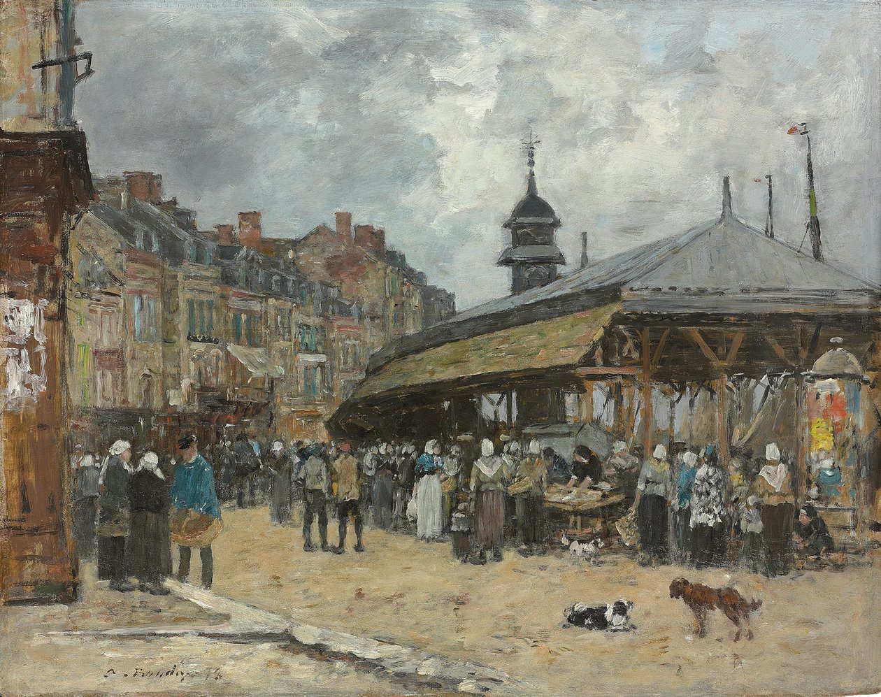 Marked i Trouville; mars i Trouville, 1878 av Eugene Louis Boudin