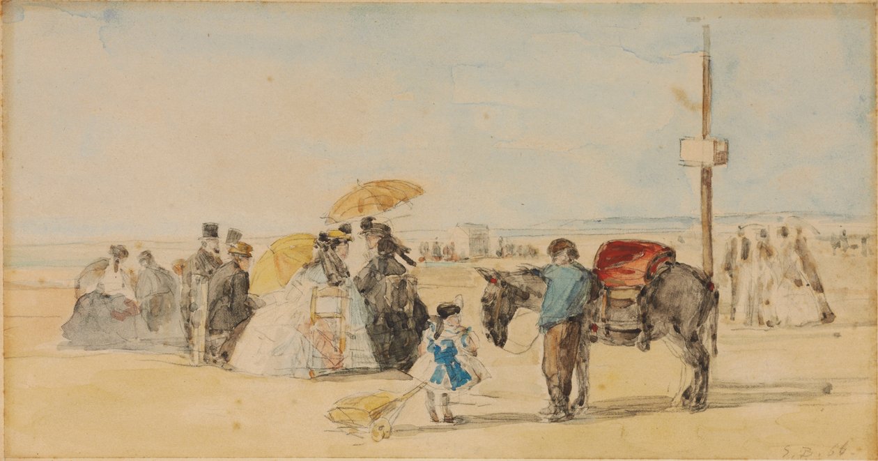 På stranden, 1866 av Eugene Louis Boudin
