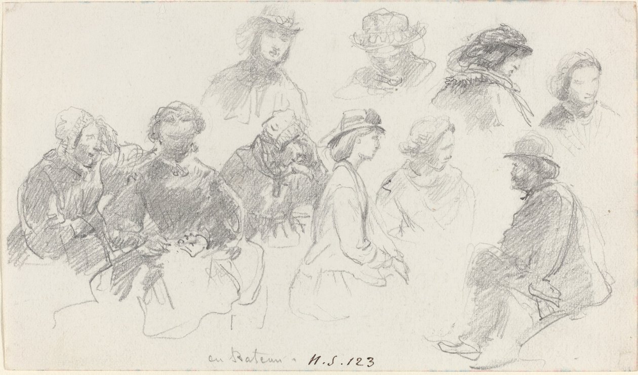 Passasjerer ombord på slutten av 1800-tallet. av Eugene Louis Boudin
