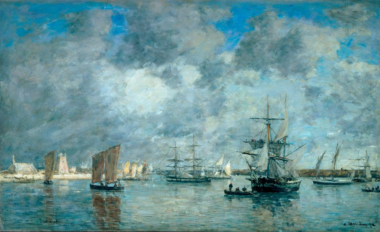 Havnen i Camaret-sur-Mer (Camaret-sur-Mer). Maleri av Eugene Boudin (1824-1898) av Eugene Louis Boudin
