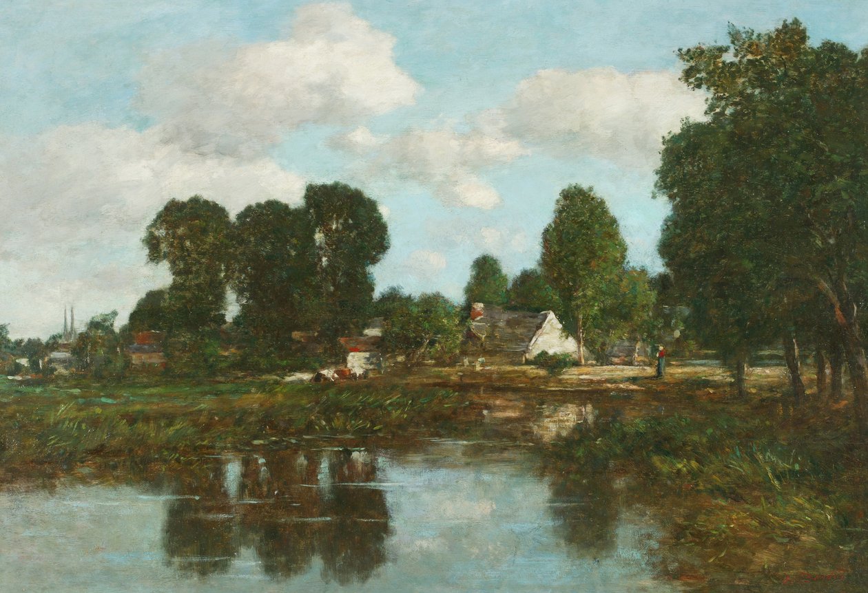 Pres de Quimper (olje på panel) av Eugene Louis Boudin