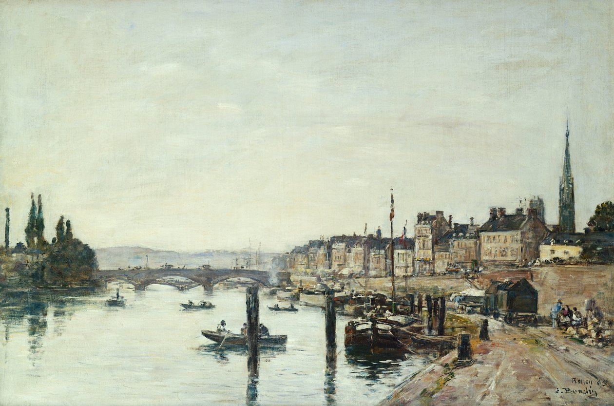 Rouen; Seinen og Pont Corneill, 1895 av Eugene Louis Boudin