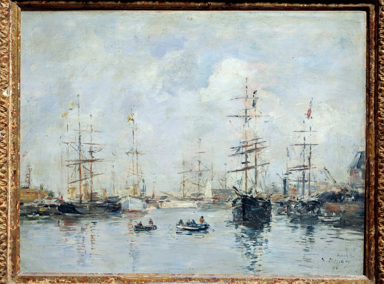 Seilbåter ved havnen, Deauville i 1896 Maleri av Eugene Louis Boudin (1824-1898) 1896 Søn. 0,26 X 0,35 m Lyon, musee des Beaux Arts av Eugene Louis Boudin