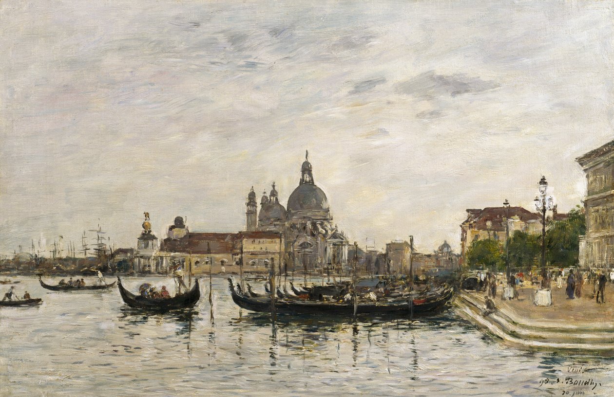 Santa Maria della Salute og Dogana, Venezia av Eugene Louis Boudin
