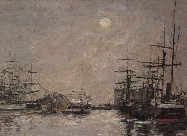 The Basin of the Barre, Le Havre av Eugene Louis Boudin