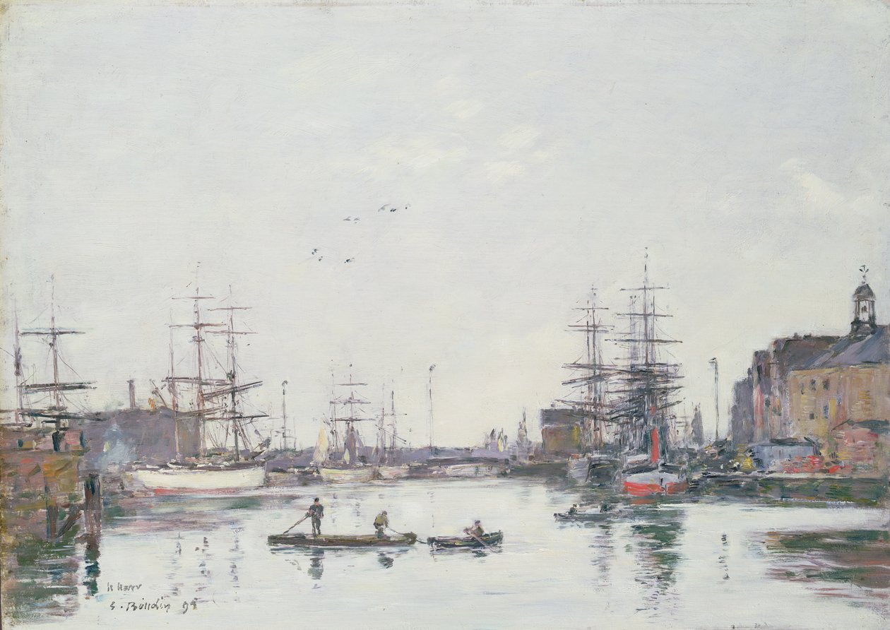The Basin of the Barre, Le Havre, 1895 av Eugene Louis Boudin