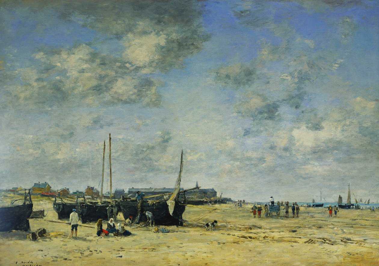 Stranden ved Berck; Berck Beach, 1878 av Eugene Louis Boudin