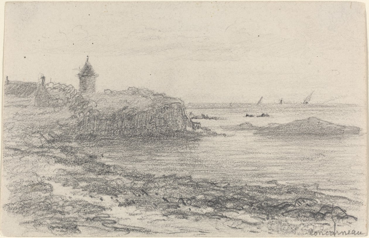 Kysten ved Concarneau, midten av slutten av 1800-tallet. av Eugene Louis Boudin