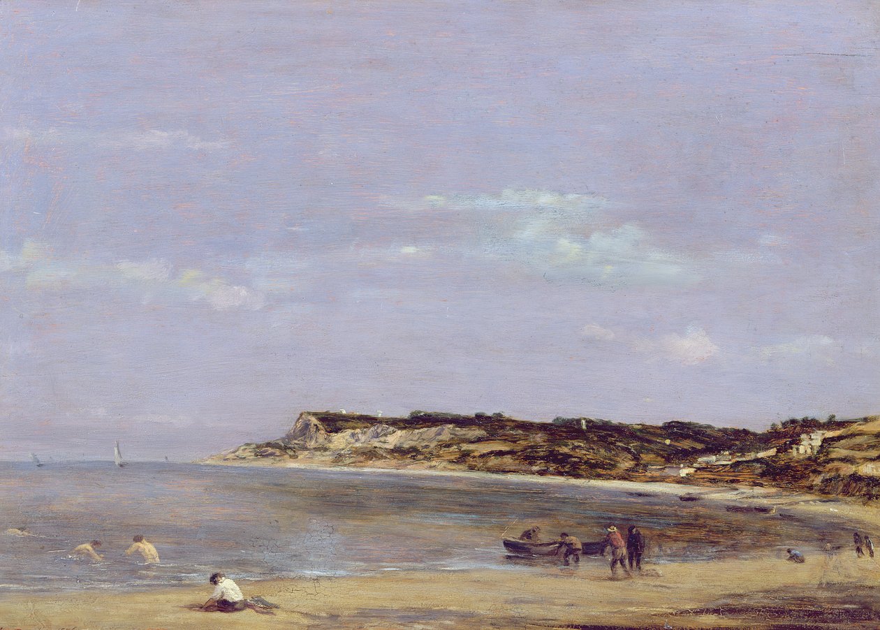 Kysten ved La Heve, 1856 av Eugene Louis Boudin