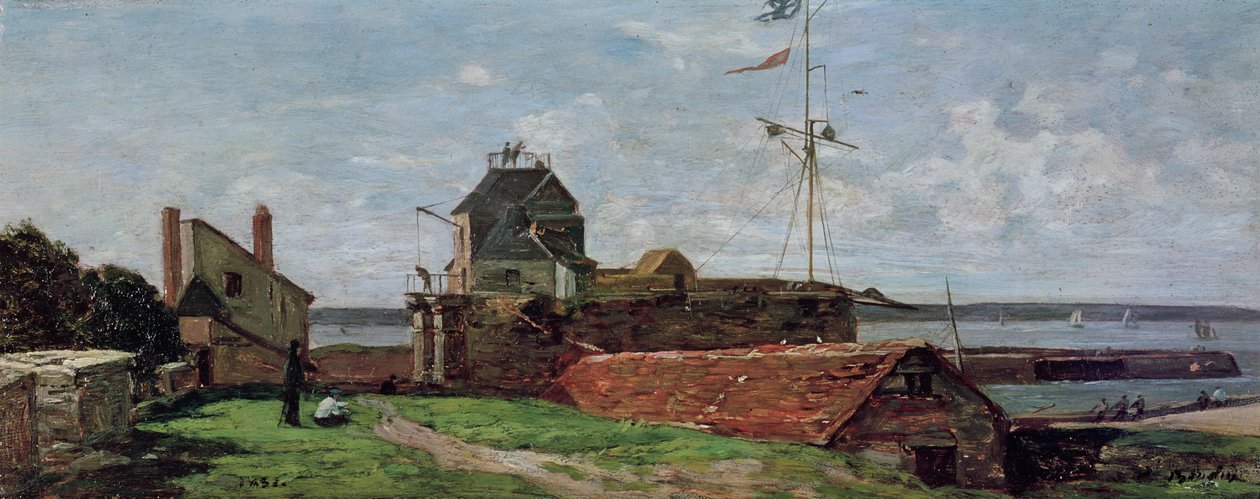 Francois Ier-tårnet på le Havre, 1852 av Eugene Louis Boudin