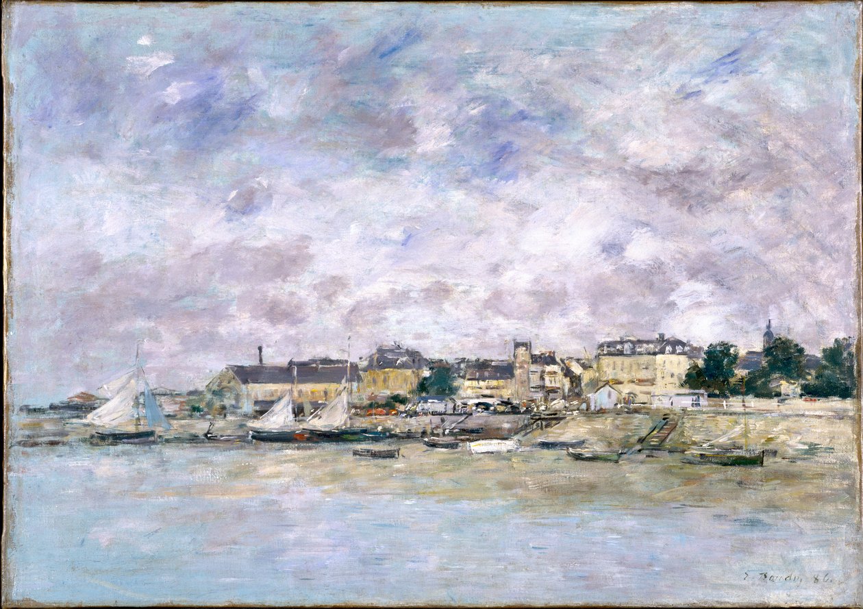 Havnen, Trouville, 1886 av Eugene Louis Boudin