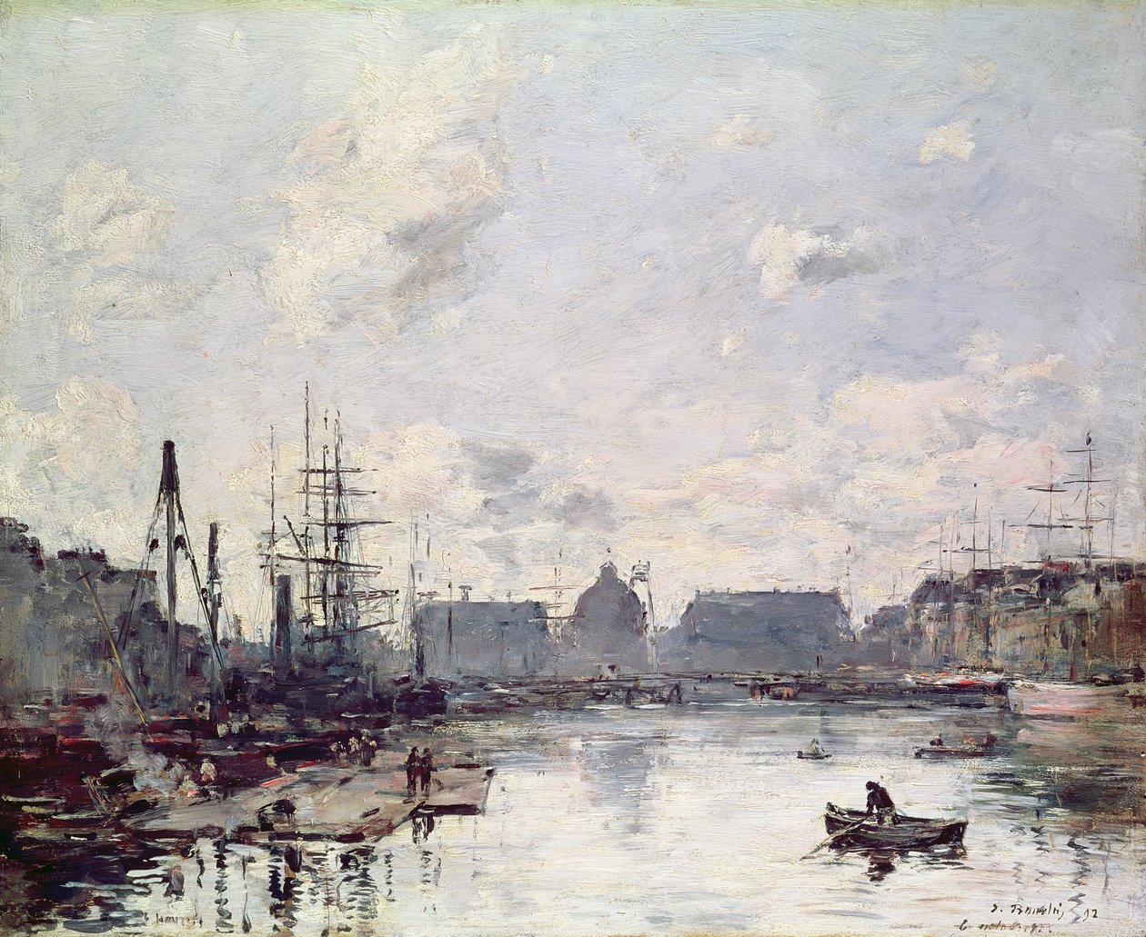 The Port of Trade, Le Havre, 1892 av Eugene Louis Boudin