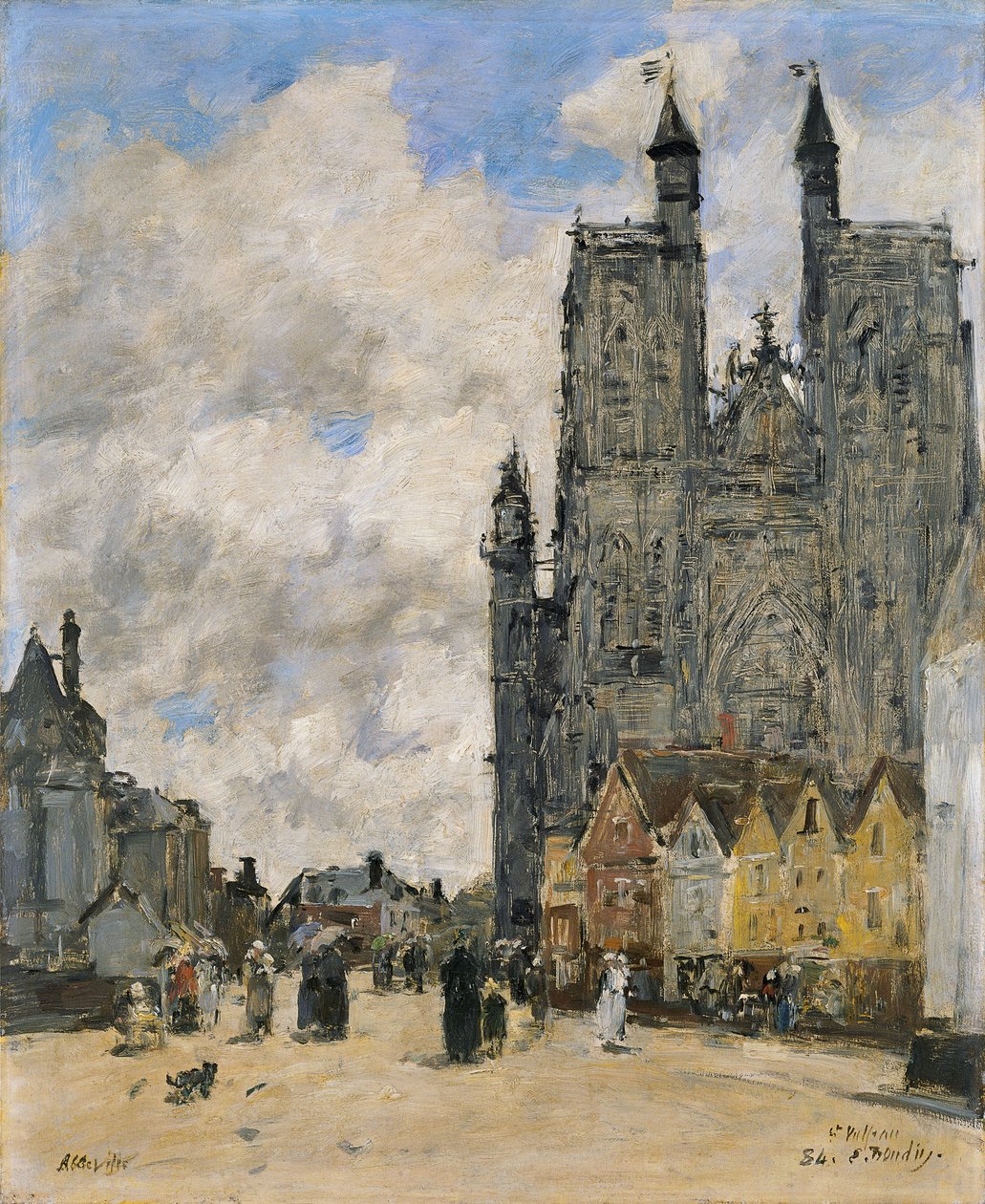 Plassen til Saint Vulfran-kirken i Abbeville av Eugene Louis Boudin