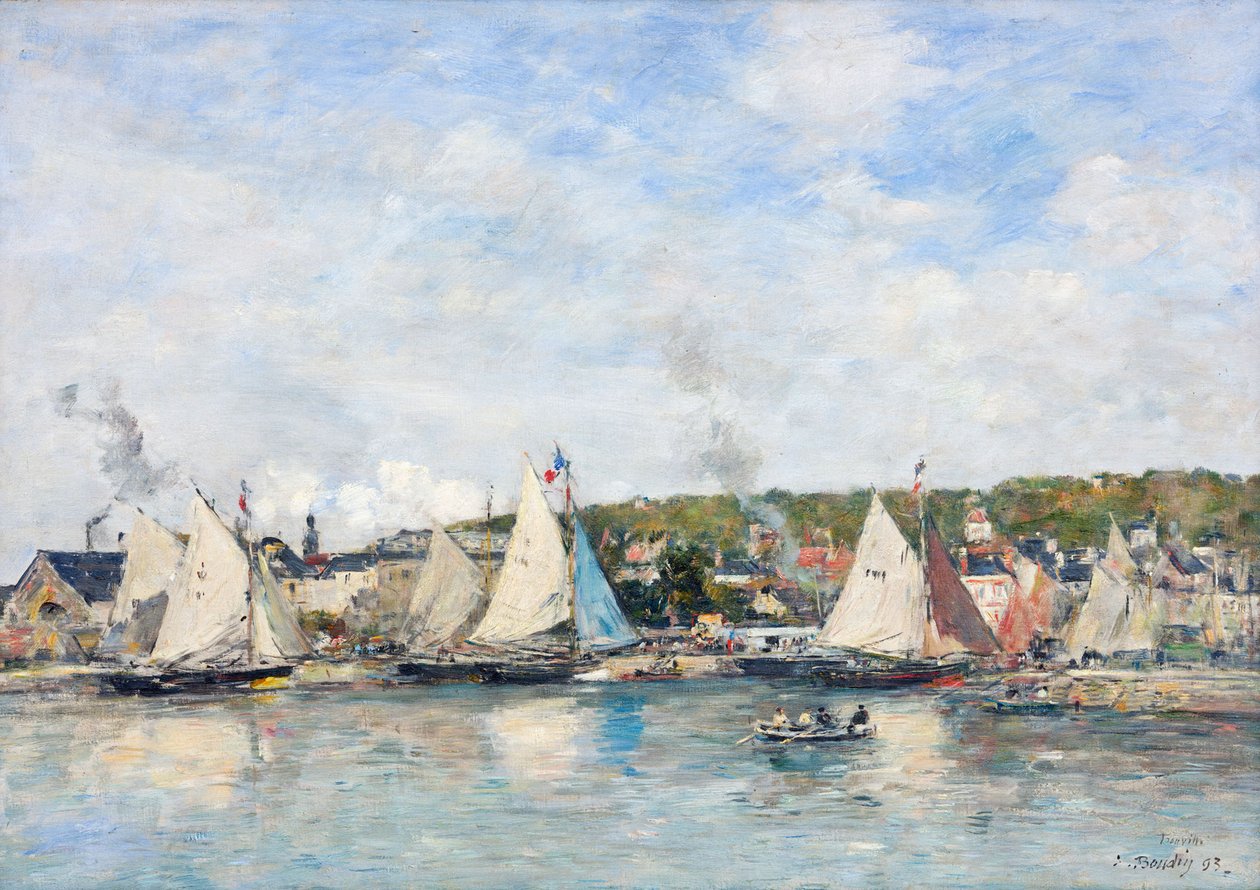 Havnen i Trouville, 1893. av Eugene Louis Boudin