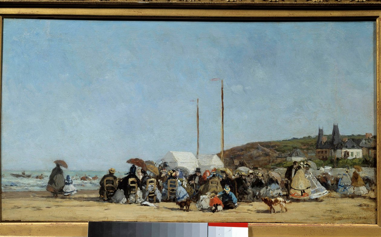 Trouville-stranden av Eugene Louis Boudin