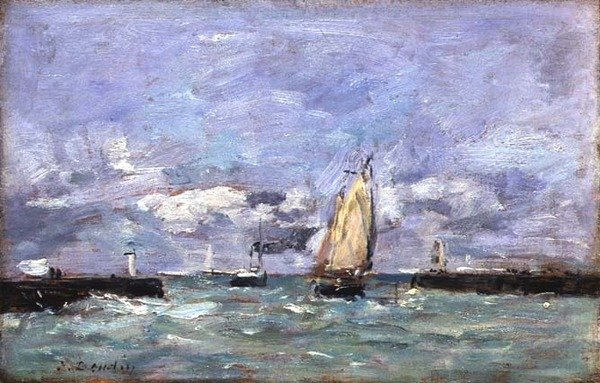 Trouville, ca. 1885-90 (olje på panel) av Eugene Louis Boudin