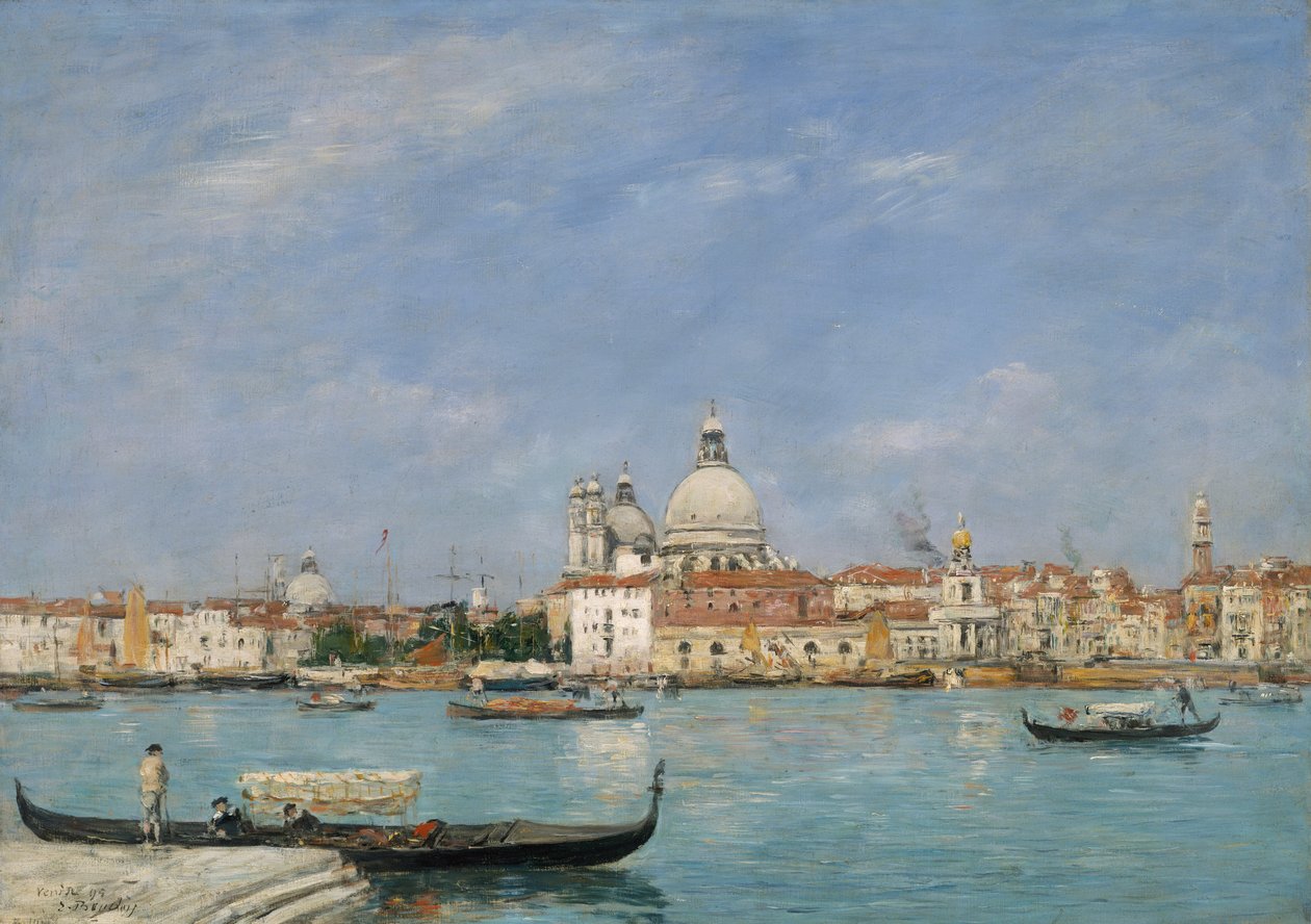 Venezia, Santa Maria della Salute sett fra San Giorgio av Eugene Louis Boudin