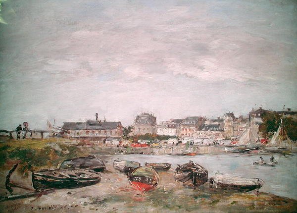 Utsikt over havnen, Trouville av Eugene Louis Boudin