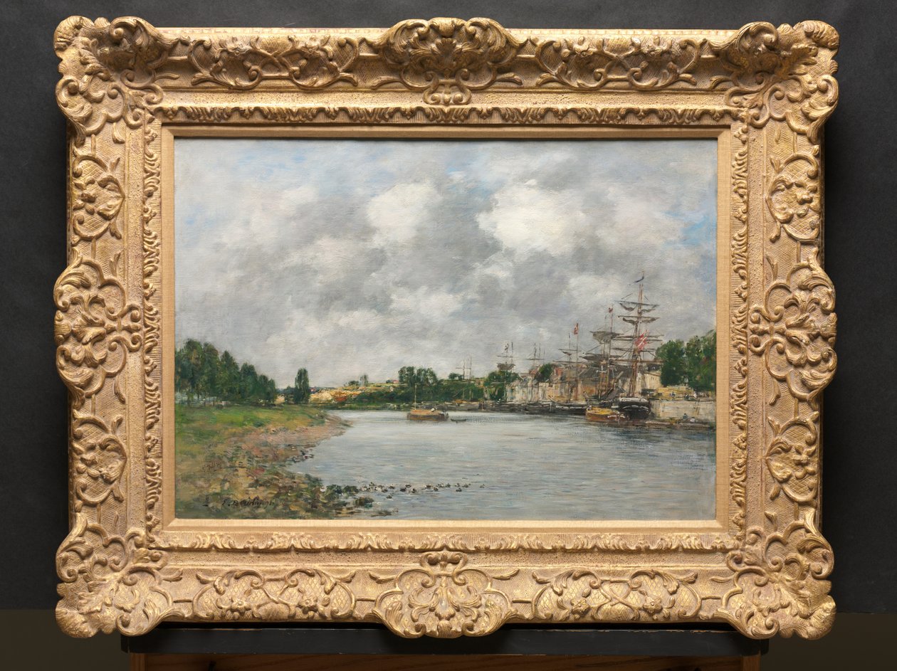 Utsikt over havnen i Saint-Valéry-sur-Somme av Eugene Louis Boudin