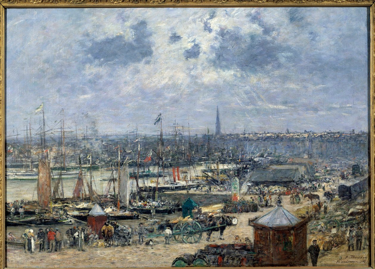 Utsikt over havnen i Bordeaux Maleri av Eugene Louis Boudin (1824-1898) 1874 Søn. 0,7x1,02 m Paris, musee d