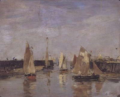 Yachter i havnen av Eugene Louis Boudin